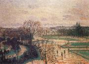 Camille Pissarro The Tuileries Gardens in Rain painting